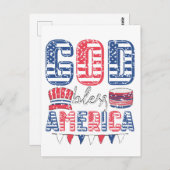 God Bless Amerika Briefkaart (Voorkant / Achterkant)