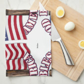 God Bless Amerika met de vlag van de VS & kruis Theedoek (Quarter Fold)