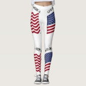 God Bless Amerika Met Vlag Leggings (Voorkant)