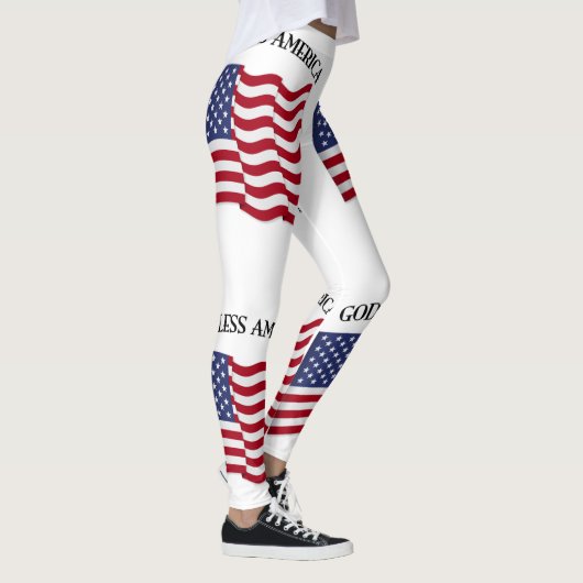 God Bless Amerika Met Vlag Leggings (Rechts)