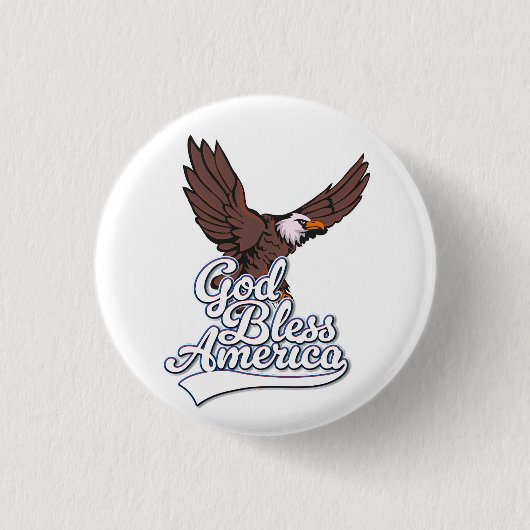 God Bless Amerika Ronde Button 3,2 Cm (Voorkant)