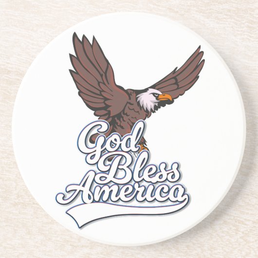 God Bless Amerika Zandsteen Onderzetter (Voorkant)
