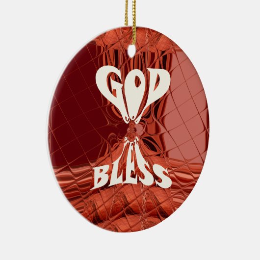 God Bless Art Print Keramisch Ornament (Rechts)