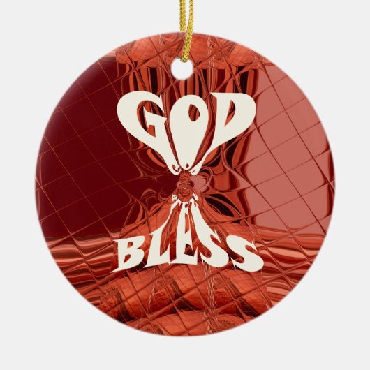 God Bless Art Print Keramisch Ornament (Voorkant)