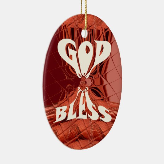 God Bless Art Print Keramisch Ornament (Rechts)