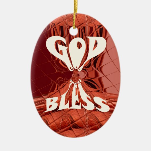 God Bless Art Print Keramisch Ornament (Voorkant)