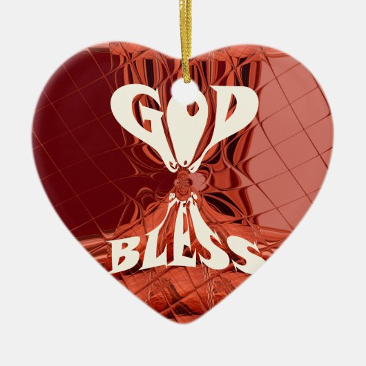 God Bless Art Print Keramisch Ornament (Voorkant)