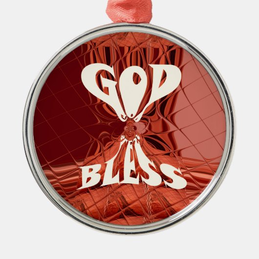 God Bless Art Print Metalen Ornament (Voorkant)