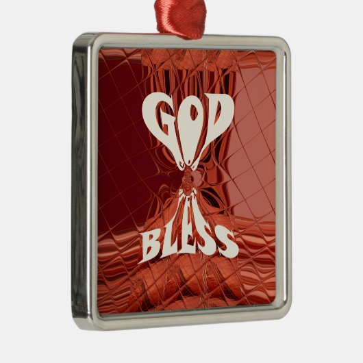 God Bless Art Print Metalen Ornament (Rechts)