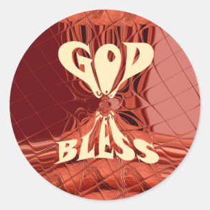 God Bless Art Print Ronde Sticker