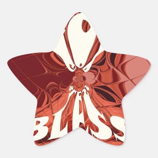 God Bless Art Print Ster Sticker (Voorkant)