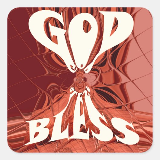 God Bless Art Print Vierkante Sticker (Voorkant)