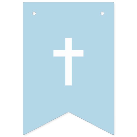 God Bless Blue en Gray Custom Name Baptisme Vlaggetjes (Eerste vlag)