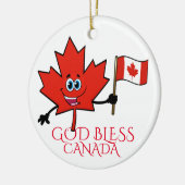 God Bless Canada Ceramic Ornament (Links)