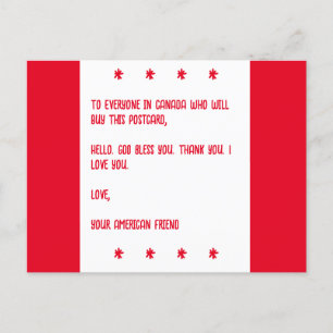 GOD Bless Canada. Liefde, je Amerikaanse vriend. Briefkaart