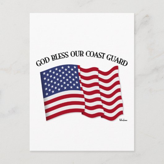 GOD BLESS COAST GUARD met VS-vlag Briefkaart (Voorkant)