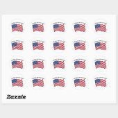 GOD BLESS COAST GUARD met VS-vlag Ronde Sticker (Vel)