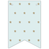 God Bless Crescent Moon & Stars Blauwe Jongen Doop Vlaggetjes (Eerste vlag)