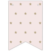 God Bless Crescent Moon & Stars Roze Meisje Doop Vlaggetjes (Derde vlag)