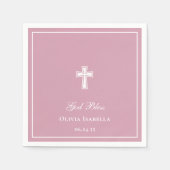 God Bless Cross Meisje Doop Servet (Voorkant)