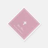 God Bless Cross Meisje Doop Servet (Hoek)