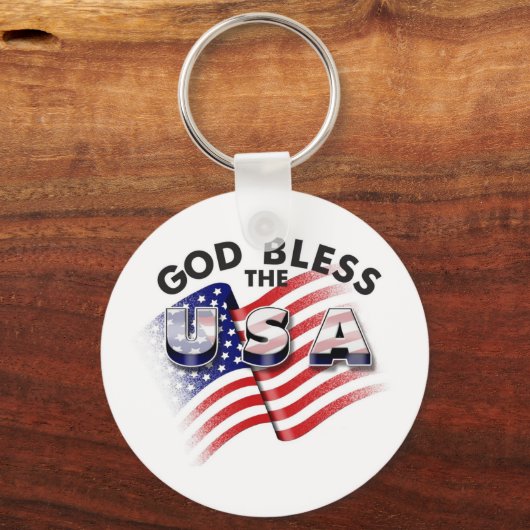 God Bless de Amerikaanse Sleutelhanger (Voorkant)