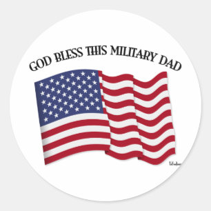 GOD BLESS DEZE MILITAIRE DAG MET VS-vlag Ronde Sticker