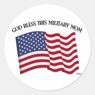 GOD BLESS DIT MILITAIRE MOMENT MET VS-vlag Ronde Sticker