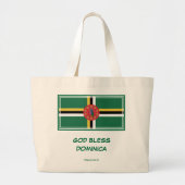 GOD BLESS DOMINICA | Patriottisch | Dominicaanse v Grote Tote Bag (Voorkant)