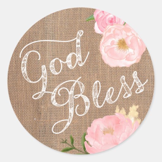 God Bless-favoriet sticker, Baptism Christening-gu Ronde Sticker (Voorkant)