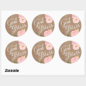 God Bless-favoriet sticker, Baptism Christening-gu Ronde Sticker (Vel)