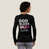 God Bless Gaza Anti-War Honoring Innocent Lives Tri-Blend Shirt (Achterkant)
