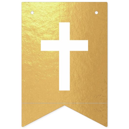 God Bless Gold 4 Letters Name Baptisme Commune Vlaggetjes (Eerste vlag)