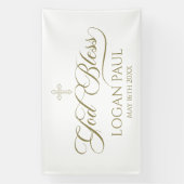 GOD BLESS gold banner backdrop (Verticaal)