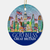 God Bless Great Britain Ceramic Ornament (Links)