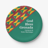 GOD BLESS GRENADA aangepaste tekst GROEN Papieren Bordje (Voorkant)