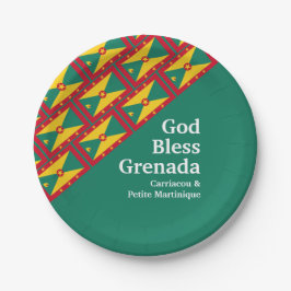 GOD BLESS GRENADA aangepaste tekst GROEN Papieren Bordje