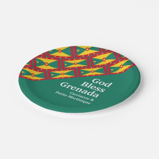 GOD BLESS GRENADA aangepaste tekst GROEN Papieren Bordje (Gekanteld)