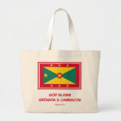 GOD BLESS GRENADA | Patriottisch | Grenadische vla Grote Tote Bag (Voorkant)
