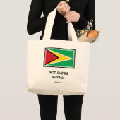 GOD BLESS GUYANA | Patriottisch | Guyanese vlag Grote Tote Bag (Voorkant (product))