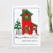 God Bless House Kerstmis Feestdagen Kaart (Voorkant)