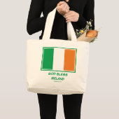 GOD BLESS IERLAND | Patriottisch | Ierse vlag Grote Tote Bag (Voorkant (product))