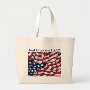 GOD BLESS in de VS door SHARON SHARPE Grote Tote Bag