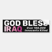 God Bless Iraq Anti-War Honoring Innocent Lives Bumpersticker (Voorkant)