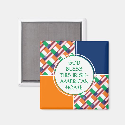 God Bless Irish-American Home Magneet (Voorkant / Achterkant)