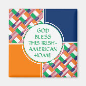 God Bless Irish-American Home Magneet (Voorkant)