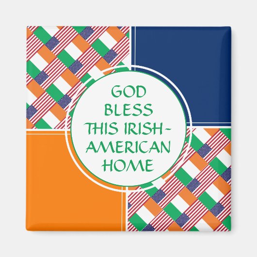 God Bless Irish-American Home Magneet (Voorkant)