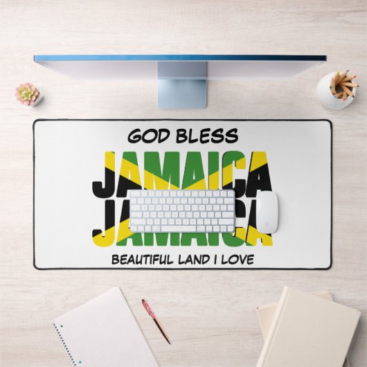 GOD BLESS JAMAICA JAMAICA Flag Bureaumat (Kantoor 1)
