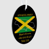 God Bless JAMAICA Patriotic Flag gepersonaliseerd Ornament (voorkant)