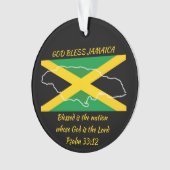 God Bless JAMAICA Patriotic Flag gepersonaliseerd Ornament (voorkant)